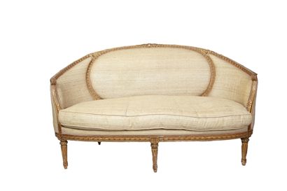Sofa-corbeil in stuccoed wood and gilded,...