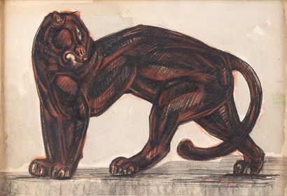 Jean ROYER (20th century). Panther Mixed...