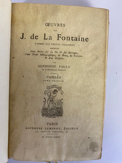  LA FONTAINE (Jean, de) Oeuvres de J. de La Fontaine, suivies d'une notice sur sa...