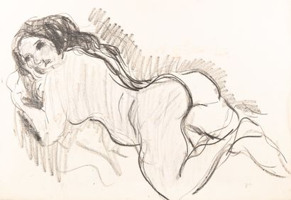 André COTTAVOZ (1922-2012). Two nude studies,...
