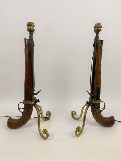  Pair of lamp mounted pistols (electrified,...