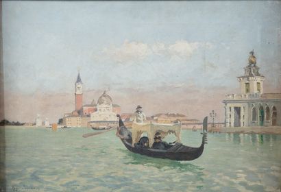 Roger Joseph JOURDAIN (1845-1918). Gondola...