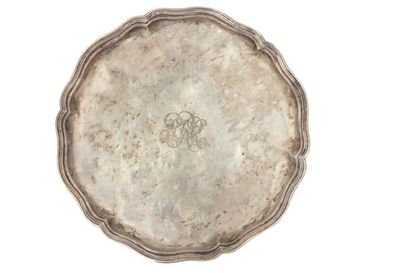 Silver commemorative dish, edges with contoured...
