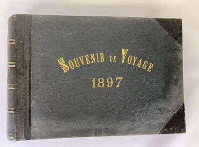  Album of old photographs, presented in an album titled on the first plate: "Voyages...