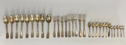 Mismatched set of silver cutlery including...
