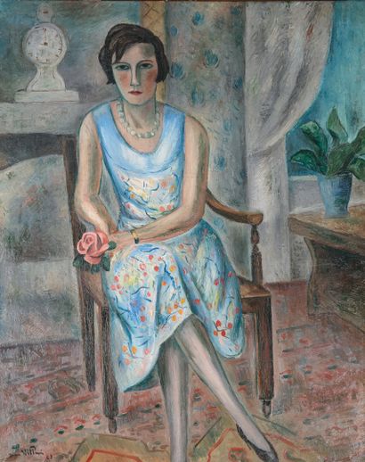 Jean VILLERI (1896-1982) Jeune femme assise...
