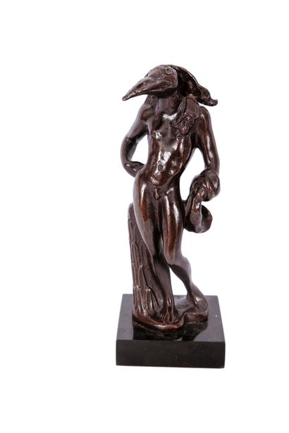  Salvador DALI (1904-1989) L'homme oiseau Epreuve d'artiste en bronze à patine brune...