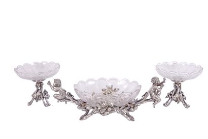  CHRISTOFLE Important tableware in silvered...