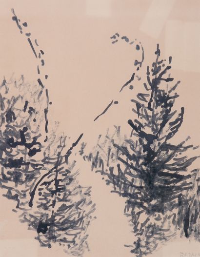 Jean BAZAINE (1904-2001) Les arbres Encre...