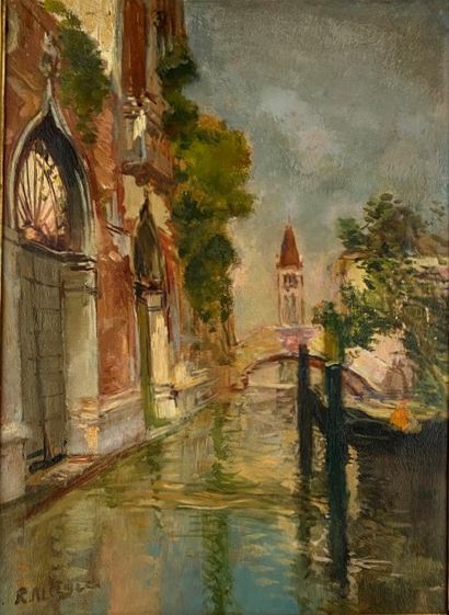 Raymond ALLEGRE (1857-1933) Venise, Vue de...