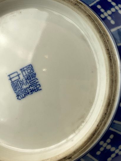  Vase en forme de sphère céleste en porcelaine bleu blanc, Tianqiuping Chine Orné...