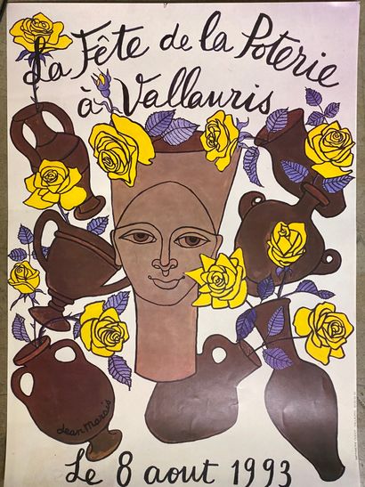 Lot d'affiches imprimées comprenant la fête de la poterie à Vallauris et à divers...
