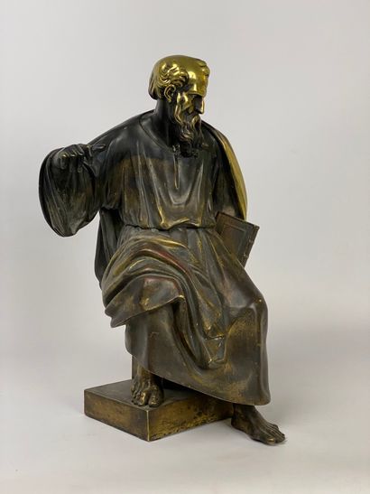  Saint personnage Epreuve en bronze H: 33 cm