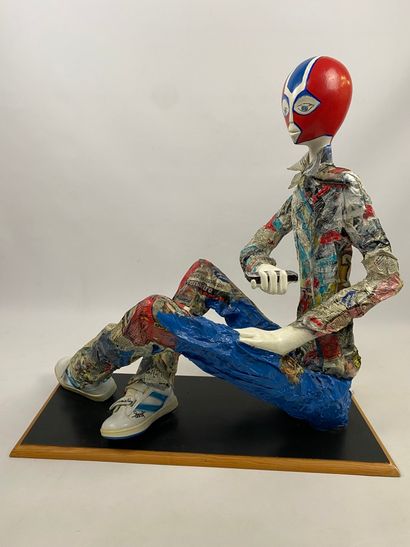  Joël PASCAL (1948- ) Communication Sculpture / technique mixte Signé H: 78 cm -...