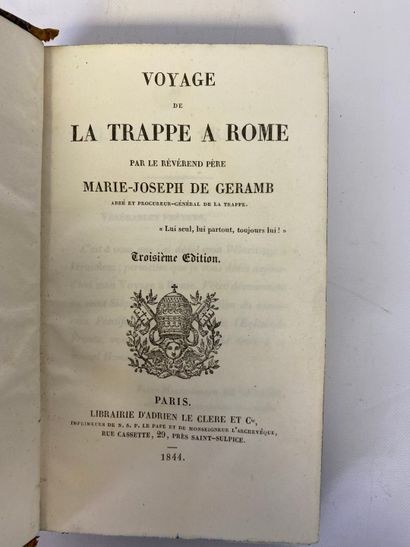  GERAMB Marie-Joseph de R.P. Voyage de La Trappe à Rome Paris. Le Clere Adrien et...