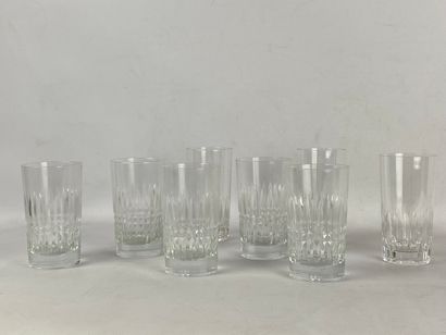 Set of eight crystal glasses including BACCARAT...
