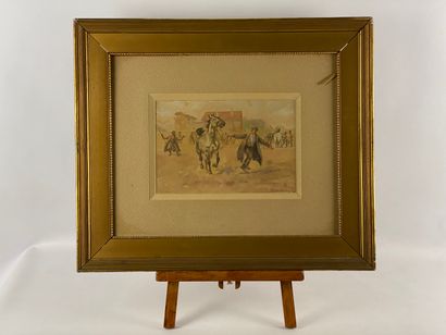  F. SZEWCZIK (End of the 19th-beginning of the 20th century) Runaway horse Watercolour...