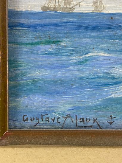 Gustave ALAUX (1887-1965) Marine Oil on panel Signed lower left 24 x 33 cm (accidents...