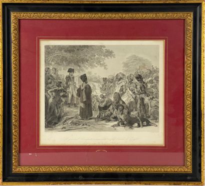  Engraving framed under glass "General Bonaparte commander in chief of the army of...