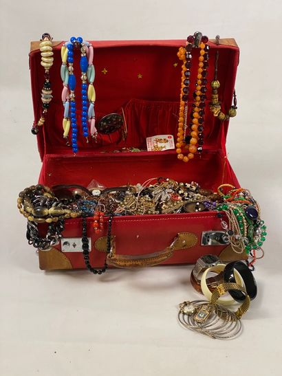  Large lot of various fancy jewels in metal and composition including necklaces,...