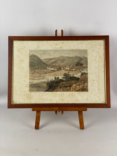  Regionalist school Lot of 4 engravings on the Nice region Remains of Castle and...