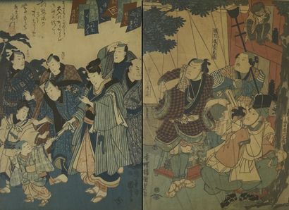  KUNISADA AND KUNIYOSHI Japan Including - Utagawa Kunisada (1786-1865): Oban tate-e,...