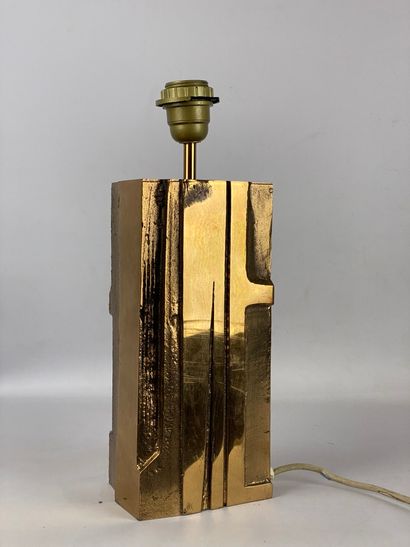  Large polished and textured bronze lamp base About 1970-80 H: 29 cm