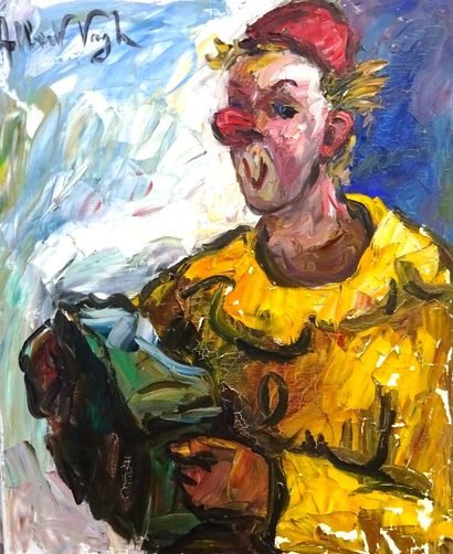  Albert VAGH WEINMANN (born 1931) The clown Oil on canvas, signed upper left 73,5...
