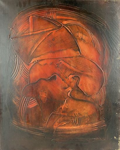 ARCHIGUILLE (1932-2017) 
Composition rouge...