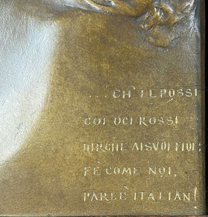  Aurelio MISTRUZZI (1880-1960) 
Plaque en bronze à patine brune représentant une...