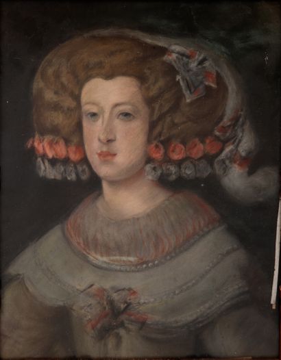  Ecole dans le goût des XVII et XVIIIe siècles 
Portrait d'homme au jabot et portrait...