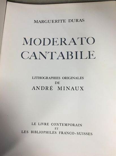  DURAS (Marguerite) 
Moderato cantabile. Lithographies originales d'André Minaux...