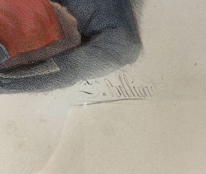  Gravure en couleurs 
Bonaparte, Premier Consul 
Dim (à vue): 41 x 31 cm 
(tache...