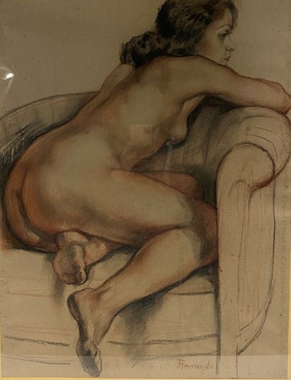 Augustin FERRANDO (1880-1957) 
Nu féminin...