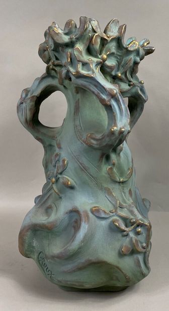 C. ROUX (XIX-XXe siècle) 
Important vase...