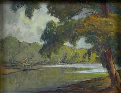 School of the XXth century 
Landscape 
Watercolor...