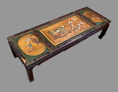 CHINA 
Rectangular wooden coffee table, the...