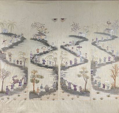 CHINA 
Procession 
Embroidery 
96 x 100 cm...