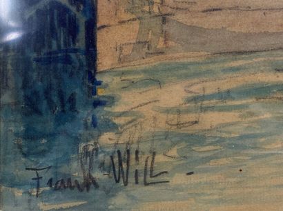  Frank WILL (1900-1951) 
Port of Nantes 
Watercolor on paper 
Signed lower left,...