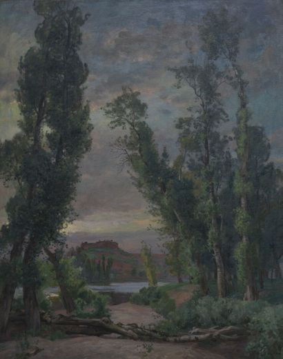 Léon GIFFARD (1875-1946) 
Crépuscule, Capdenac...