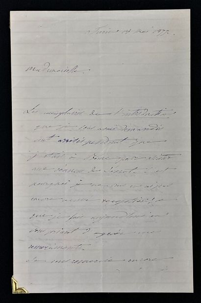  Carlo BON COMPAGNI di MONBELLO : 
2 lettres manuscrites. 
- Page in 8°. 
 "Turin,...