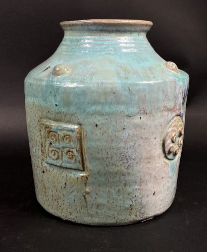 PRIMAVERA 
Vase en céramique émaillée bleue...