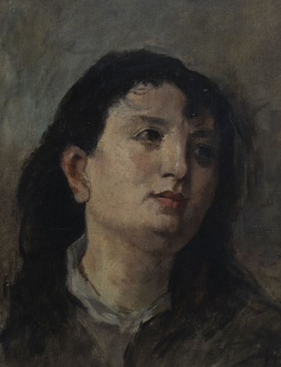  François Nicolas Auguste FEYEN-PERRIN (1826-1888) 
Portrait de femme, visage tourné...