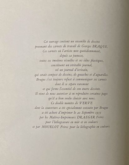  [BRAQUE (Georges)] 
Revue Verve. 
Revue artistique et littéraire. Vol. VIII, n°31-32....
