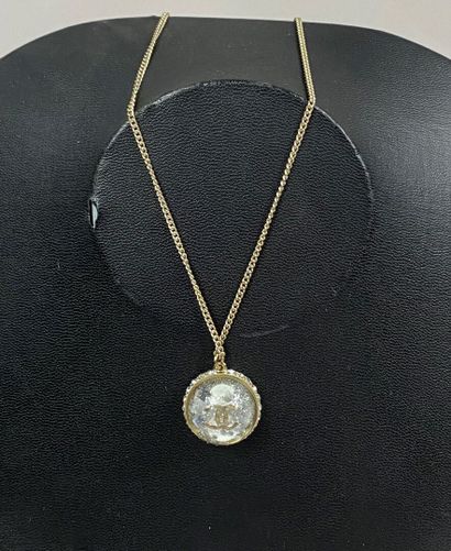  CHANEL 
Chanel "CC" ball pendant, silver glitter inclusion, set with Swarovski rhinestones,...