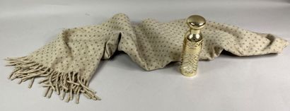  Christian DIOR 
Beige cashmere scarf with grey dots 
(small spots) 
One joined a...