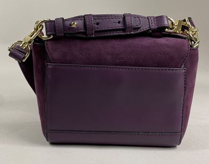  LE TANNEUR 
Shoulder bag in leather and suede, eggplant color, flap closure with...