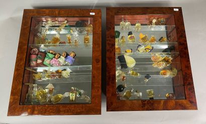  Important set of miniatures of perfume, presented in wall cases (20) 
Three volumes...