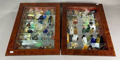  Important set of miniatures of perfume, presented in wall cases (20) 
Three volumes...
