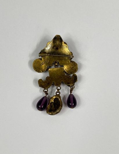  Henry PERICHON said HENRY (1910-1970) 
Brooch which can form a pendant in brushed...
